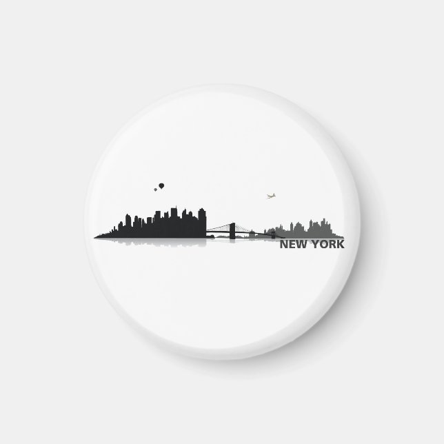 New York City Skyline Kühlschrank Magnet (Framsidan)