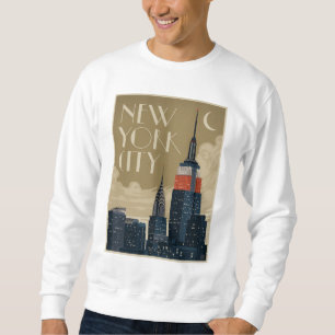 New York City Skyline Lång Ärmad Tröja
