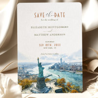 New York City Skyline Liberty Spara-the-Date