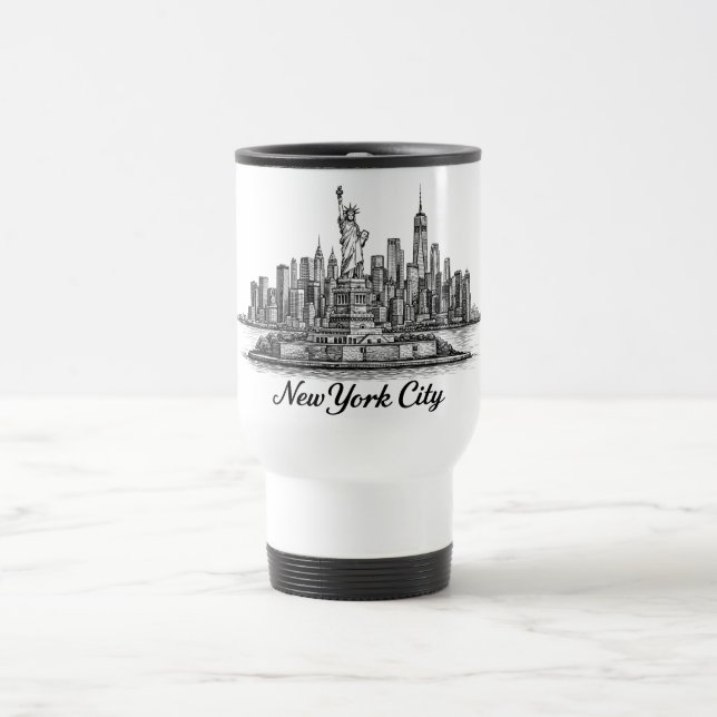 New York City Skyline Line Art Illustration Resemugg (Center)
