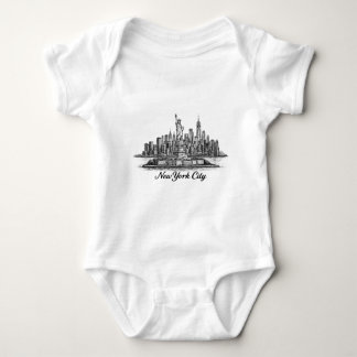 New York City Skyline Line Art Illustration T Shirt