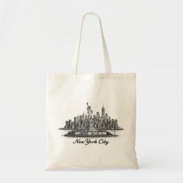 New York City Skyline Line Art Illustration Tygkasse