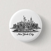 New York City Skyline Linje Konst Illustration