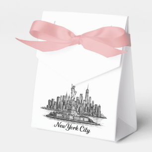 New York City Skyline Linje Konst Illustration Presentaskar