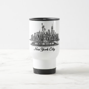 New York City Skyline Linje Konst Illustration Resemugg