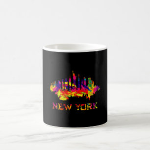 New York City skyline, ljusfärgstark Kaffemugg