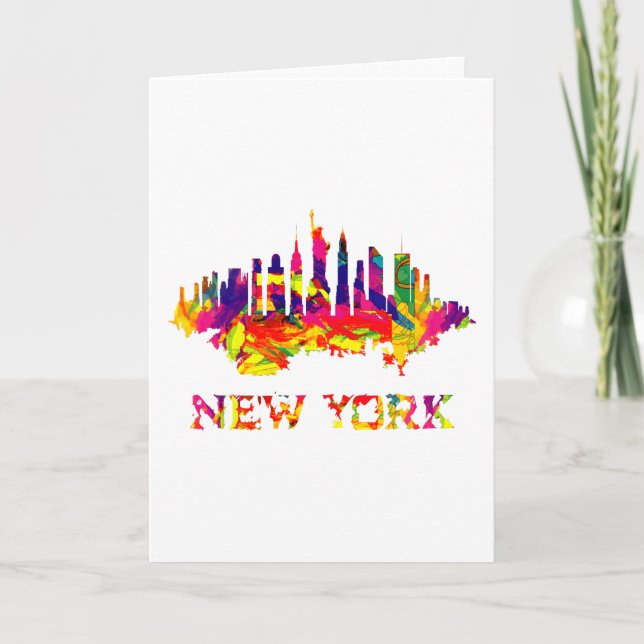 New York City skyline, ljusfärgstark Kort (Framsida)