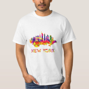 New York City skyline, ljusfärgstark T Shirt