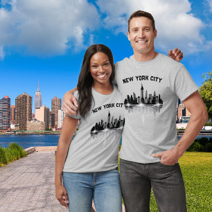 New York City Skyline Manar Grått T Shirt