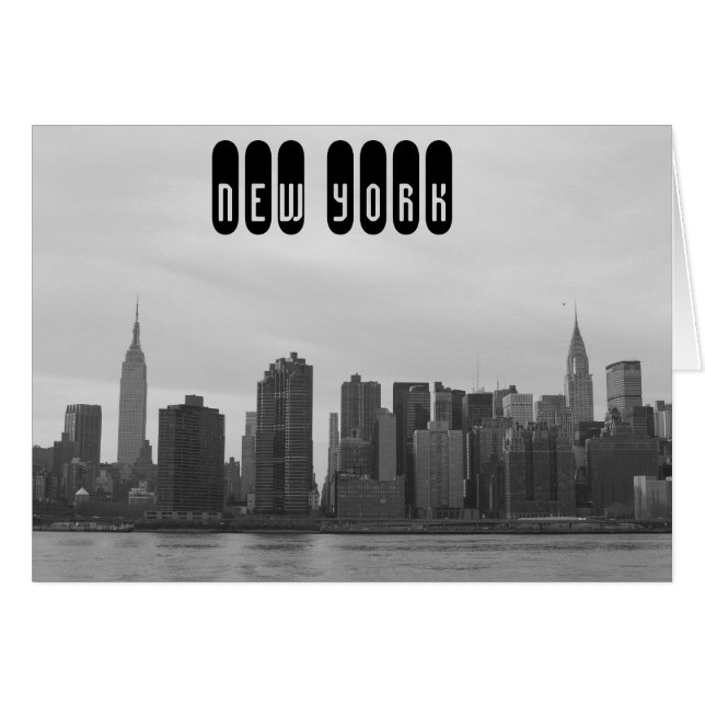 New York City Skyline - Manhattan från Öster Hälsningskort (Framsidan Horizontal)