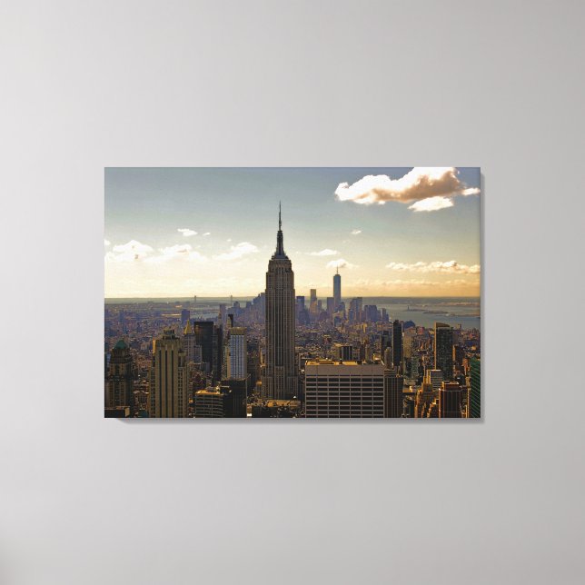 New York City Skyline med Empire state Byggande Canvastryck (Framsida)