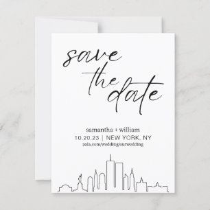 New York City Skyline MINIMALIST Spara datumet Inbjudningar
