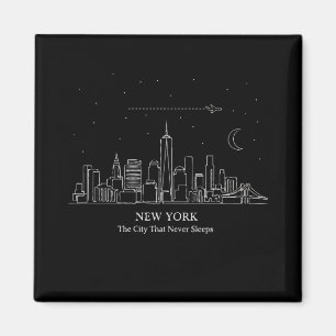 New York City Skyline Minimalist "Staden Som Magnet