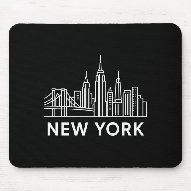 New York City Skyline Minimalist White Line Art _1 Musmatta (Framsidan)