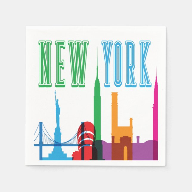 New York City Skyline Napkins Pappersservett (Framsidan)