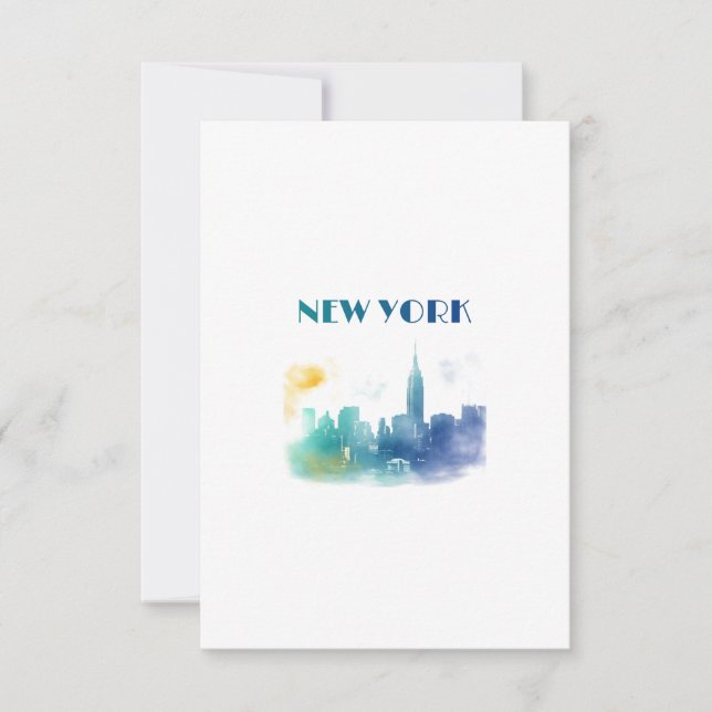 New York City Skyline NYC Travel America Liberty Kort (Framsida)