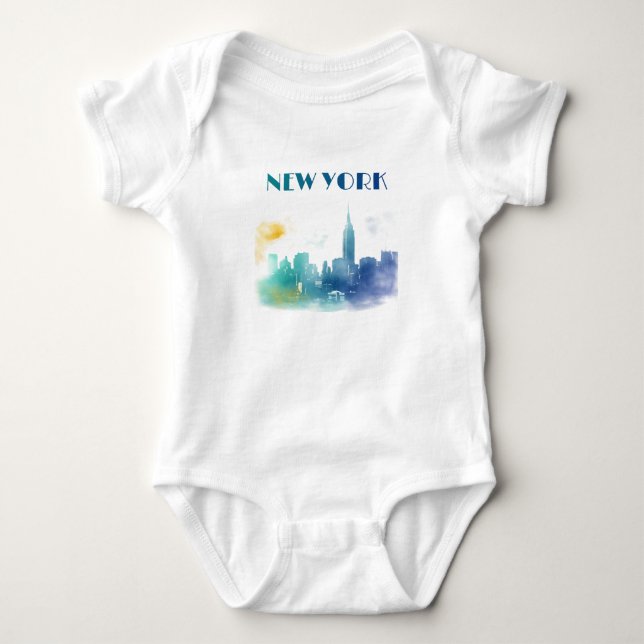 New York City Skyline NYC Travel America Liberty T Shirt (Framsida)