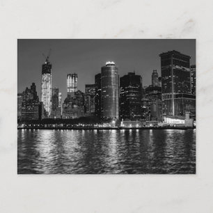 New York City Skyline på natten Vykort