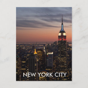 New York City Skyline Postcard Vykort