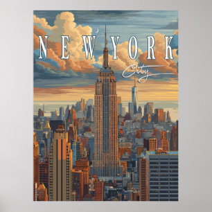New York City Skyline - Poster att minnas