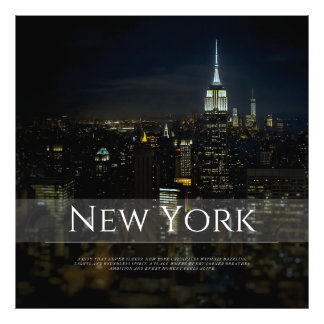 New York City Skyline Poster - Modern Wall Art Pri