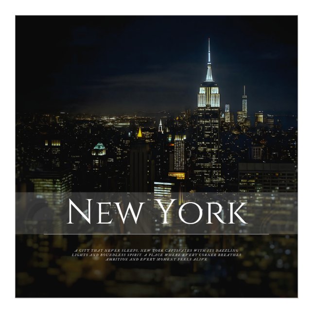 New York City Skyline Poster - Modern Wall Art Pri (Framsidan)
