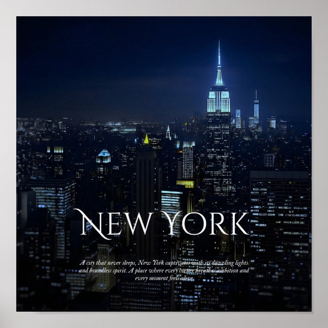 New York City Skyline Poster - Modern Wall Art Pri (Framsidan)