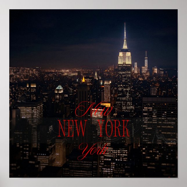 New York City Skyline Poster - Modern Wall Art Pri (Framsidan)