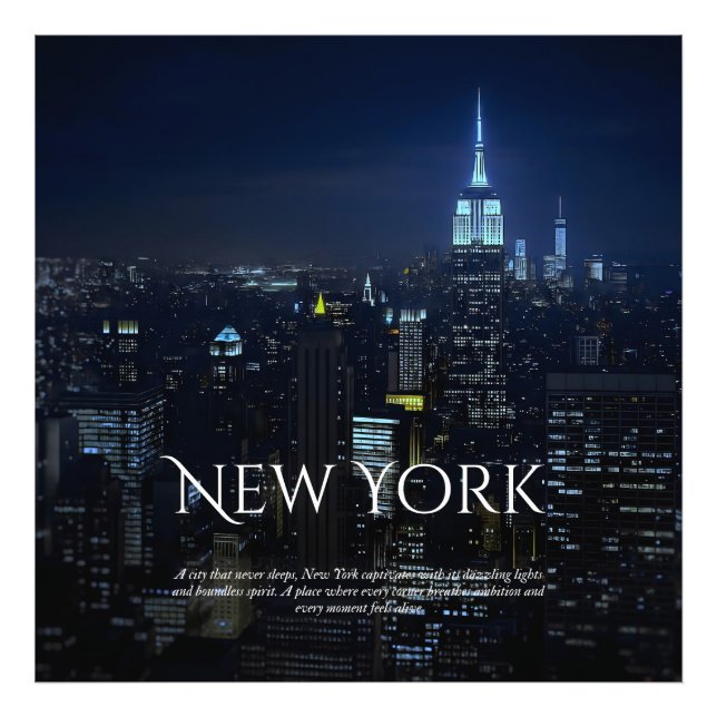 New York City Skyline Poster - Modern Wall Art Pri (Framsidan)
