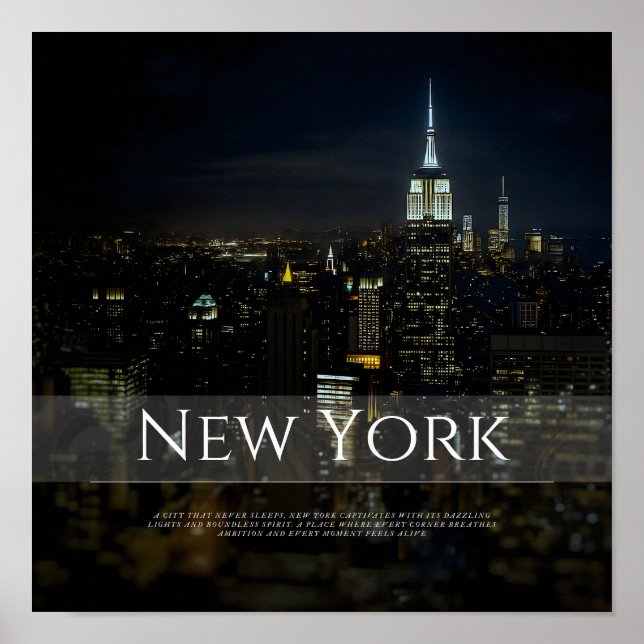 New York City Skyline Poster - Modern Wall Art Pri (Framsidan)