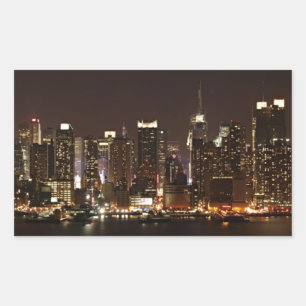 New York City Skyline Rektangulärt Klistermärke