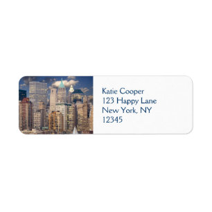 New York City Skyline Returadress Etikett