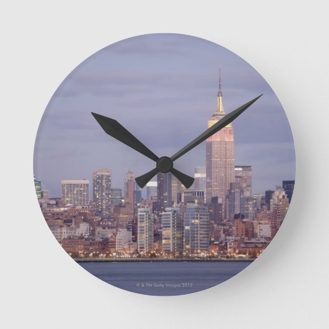New York City Skyline Rund Klocka (Framsida)