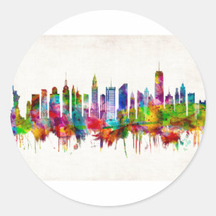New York City Skyline Runt Klistermärke