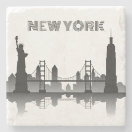 New York City Skyline Silhouette Modern Stenunderlägg