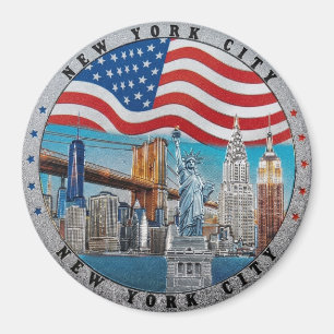 New York City Skyline Souvenir Magnet på svenska