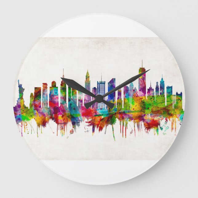 New York City Skyline Stor Klocka (Framsida)