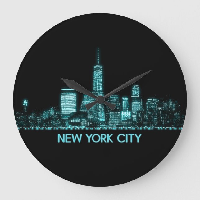 New York City Skyline Stor Klocka (Framsida)