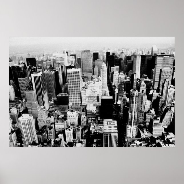 New York City Skyline svartvit bild Poster (Framsidan)