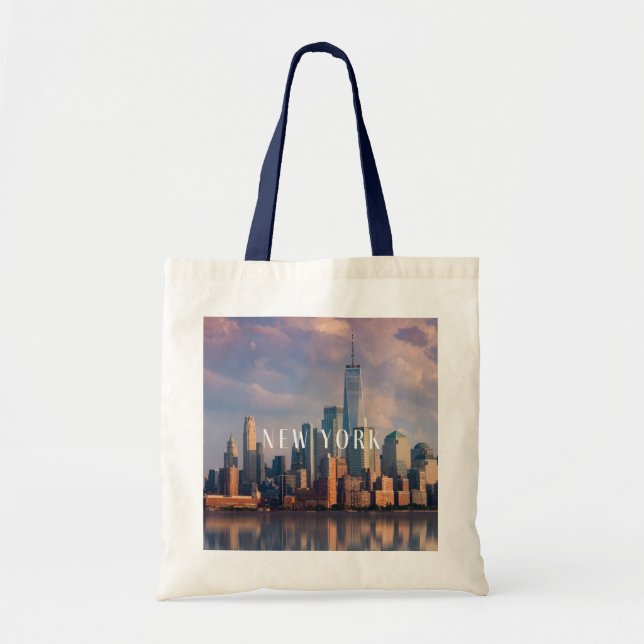 New York City Skyline Tote Bag Tygkasse (Framsidan)