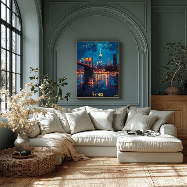 New York City Skyline vid skymning - Brooklyn Brid Poster (Skapare uppladdad)