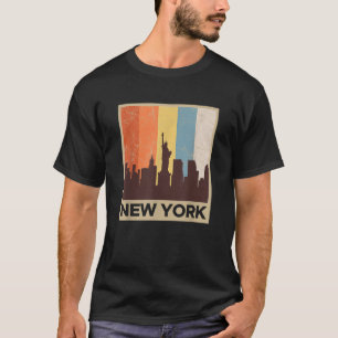 New York City Skyline Vintage Retro 70 tal NYC Gra T Shirt