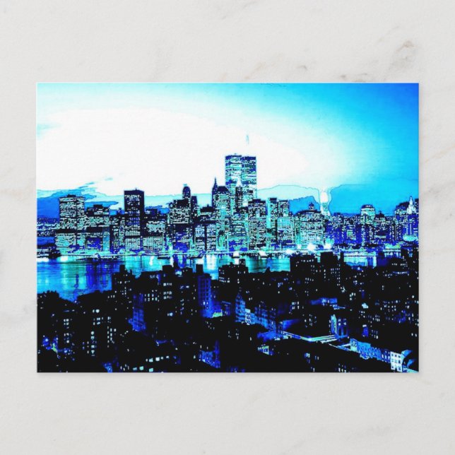 New York City-Skyscraper på natten Vykort (Framsida)