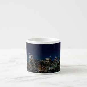 New York City Skyscraper Torn Natt USA Amerika Espressomugg