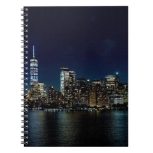 New York City Skyscraper Torn Night USA Amerika Anteckningsbok