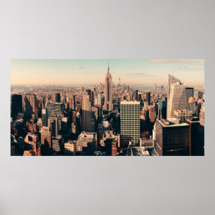 New York City skyscrapers tak terrace urban view Poster