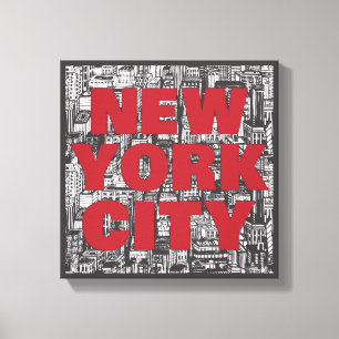 New York City skyscrapertypografi Canvastryck