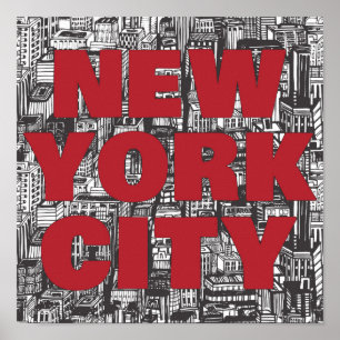 New York City skyscrapertypografi Poster