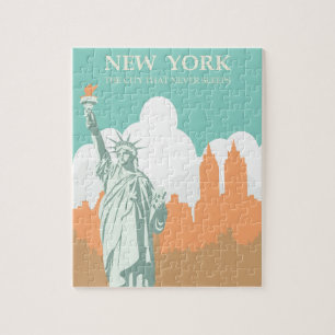 New York City Sleeps aldrig Vintage Pussel