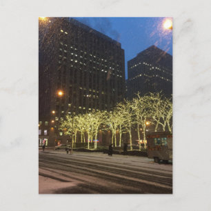 New York City Snö Day Winter Midtown Manhattan Vykort